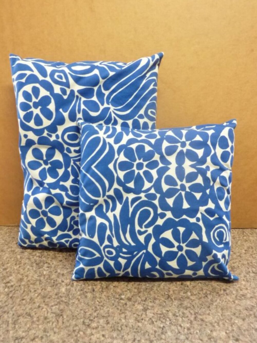 Blue Flower Pillows (set of 2) Like new